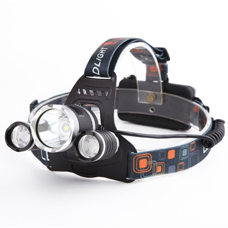 3T6 Led Headlamp 2x18650 Lithium Ion Batteries Outdoor Headlight for Night